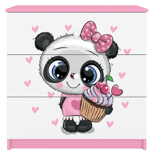 Kocot kids Detská komoda BABYDREAMS Panda ružová