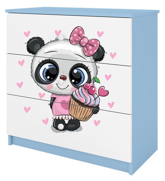 Kocot kids Detská komoda BABYDREAMS Panda modrá