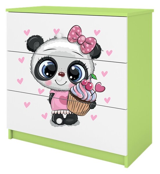 Kocot kids Detská komoda BABYDREAMS Panda zelená
