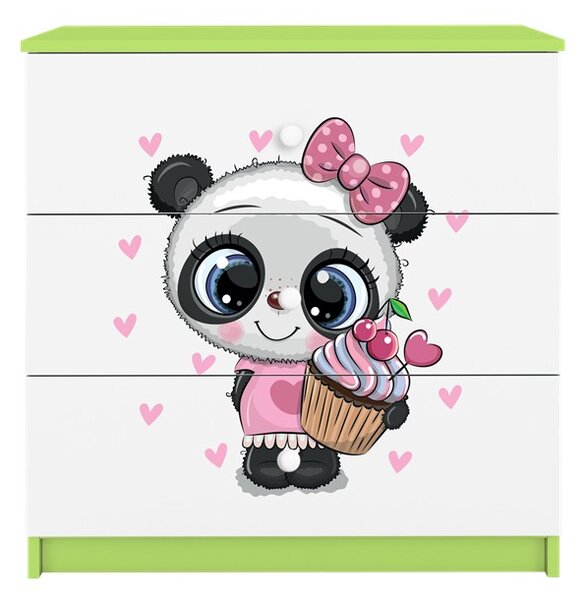 Kocot kids Detská komoda BABYDREAMS Panda zelená