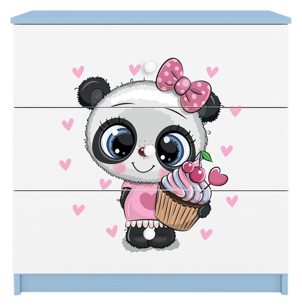 Kocot kids Detská komoda BABYDREAMS Panda modrá