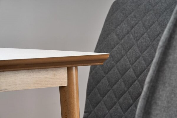 Halmar Rozkladací jedálenský stôl BARRET 90(190)x80 biely mat/dub lefkas