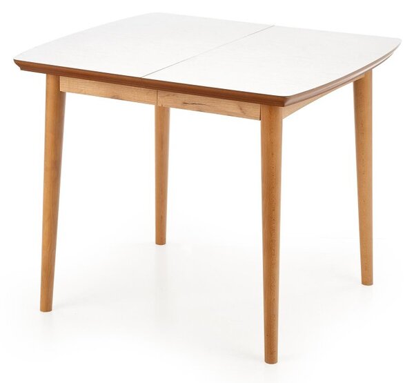 Halmar Rozkladací jedálenský stôl BARRET 90(190)x80 biely mat/dub lefkas