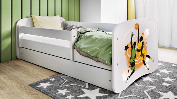 Kocot kids Detská posteľ Babydreams basketbal biela, variant 70x140, bez šuplíků, bez matrace