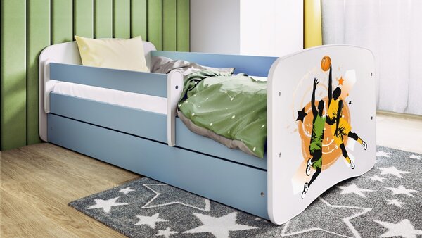 Kocot kids Detská posteľ Babydreams basketbal modrá, variant 70x140, bez šuplíků, bez matrace