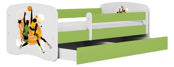Kocot kids Detská posteľ Babydreams basketbal zelená, variant 70x140, bez šuplíků, bez matrace