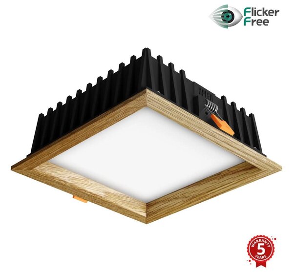 APLED - LED Podhľadové SQUARE WOODLINE LED/12W/230V 4000K 17x17 cm dub masív