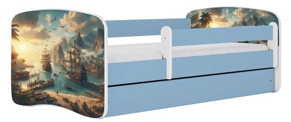 Kocot kids Detská posteľ Babydreams loď modrá, variant 70x140, bez šuplíků, bez matrace