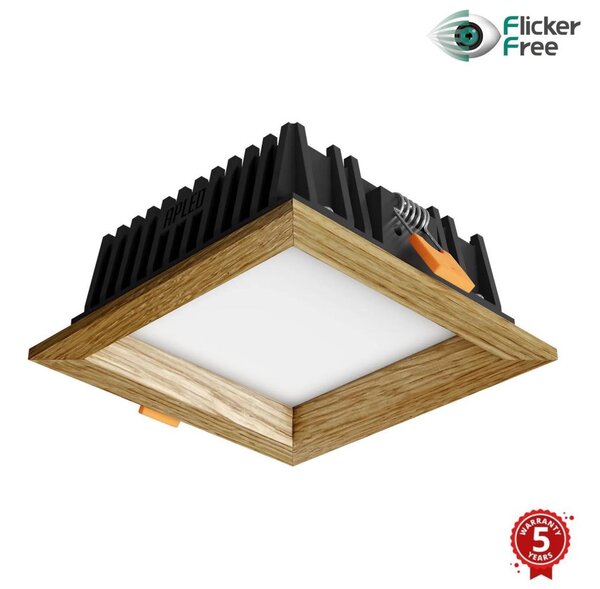 APLED - LED Podhľadové SQUARE WOODLINE LED/6W/230V 3000K 12x12 cm dub masív