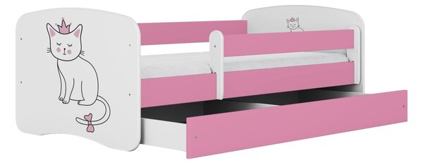 Kocot kids Detská posteľ Babydreams mačka ružová, variant 80x180, se šuplíky, bez matrace
