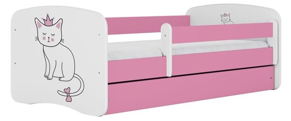 Kocot kids Detská posteľ Babydreams mačka ružová, variant 80x180, se šuplíky, bez matrace