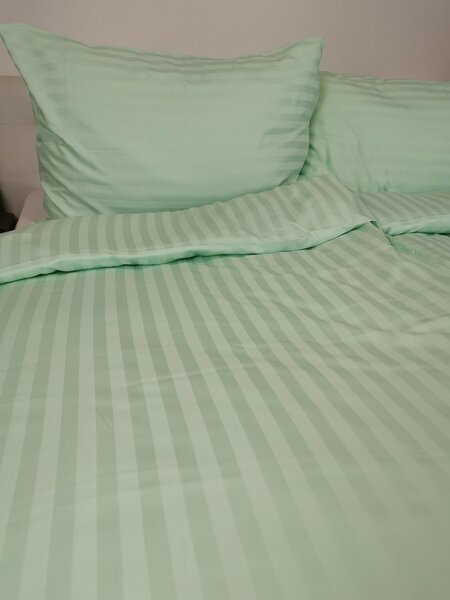 Obliečky damaškové zelené TiaHome - 1x Vankúš 90x70cm, 1x Paplón 140x200cm