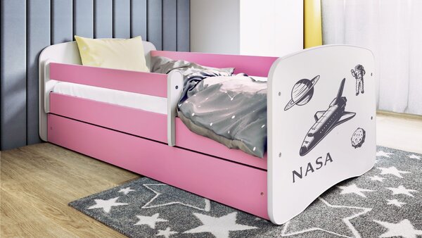 Kocot kids Detská posteľ Babydreams Nasa ružová, variant 70x140, bez šuplíků, bez matrace