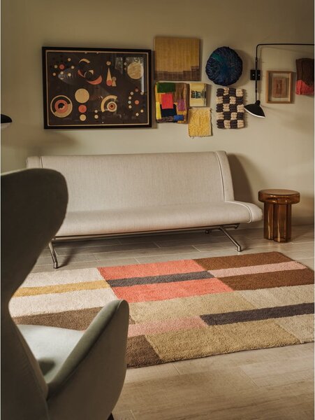 Ručne tkaný vlnený behúň 80x230 cm Chroma Spiced Coral – Lorena Canals