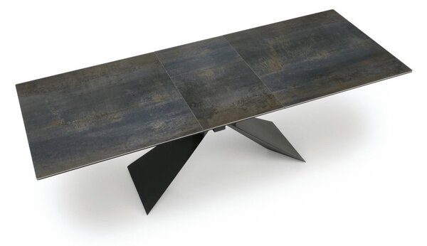 Halmar Rozkladací jedálenský stôl LUCIANO 180(230)x90 modrý mramor/čierny