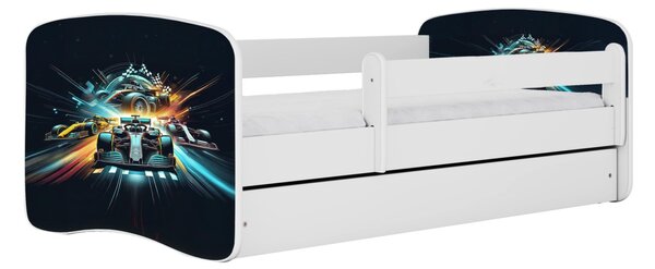 Kocot kids Detská posteľ Babydreams pretekárska biela, variant 70x140, bez šuplíků, bez matrace