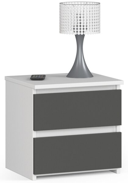 Nočný stolík Cleania CL2 (biela + sivá). Vlastná spoľahlivá doprava až k Vám domov. 1070716