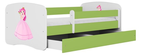 Kocot kids Detská posteľ Babydreams princezná zelená, variant 70x140, bez šuplíků, bez matrace