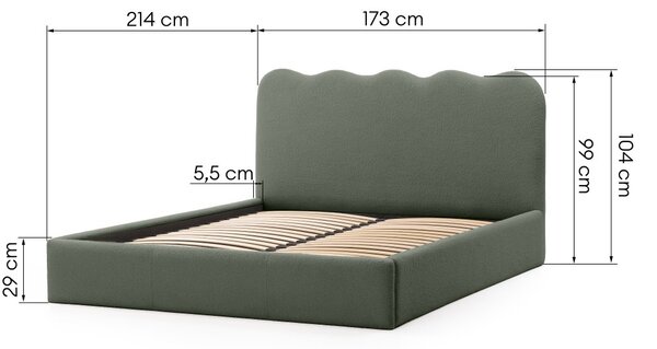 KK Čalúnená posteľ ANDULA 160x200 tmavo zelená