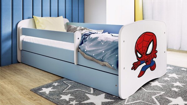 Kocot kids Detská posteľ Babydreams Spiderman modrá, variant 70x140, bez šuplíků, bez matrace