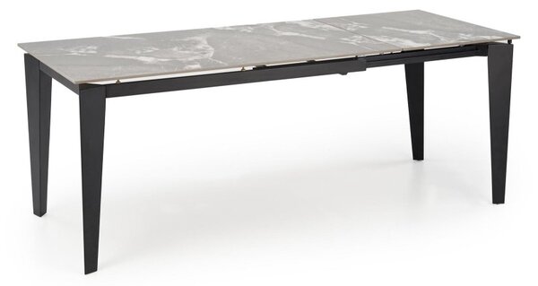 Halmar Rozkladací jedálenský stôl FELIX 141(201)x81 sivý mramor/čierna