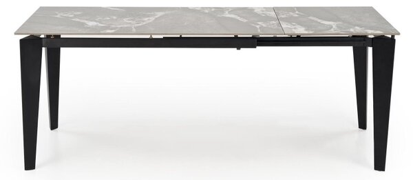 Halmar Rozkladací jedálenský stôl FELIX 141(201)x81 sivý mramor/čierna