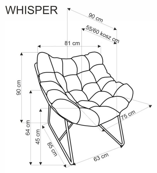 Halmar Kreslo WHISPER čierne/prírodné