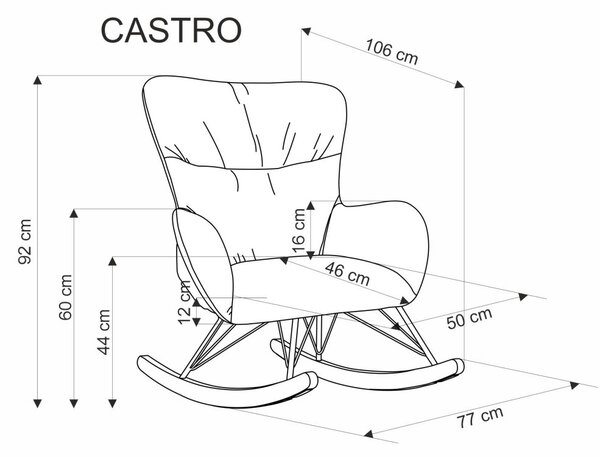 Halmar Hojdacie kreslo CASTRO sivé