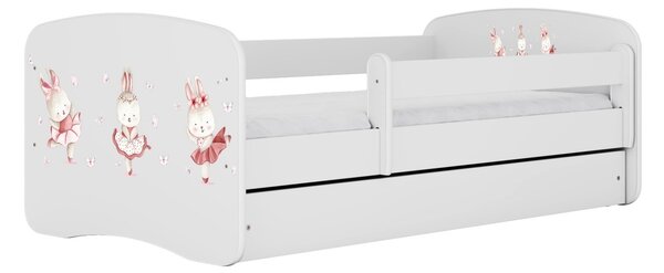 Kocot kids Detská postieľka Babydreams zajačiky biela, variant 70x140, bez šuplíků, bez matrace