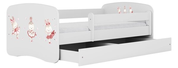 Kocot kids Detská postieľka Babydreams zajačiky biela, variant 70x140, bez šuplíků, bez matrace