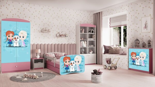 Kocot kids Detská šatníková skriňa BABYDREAMS Ľadové kráľovstvo ružová