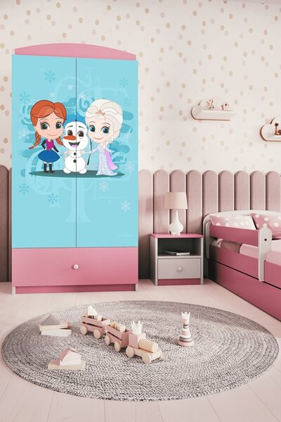 Kocot kids Detská šatníková skriňa BABYDREAMS Ľadové kráľovstvo ružová