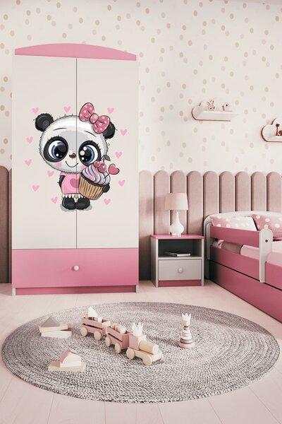 Kocot kids Detská šatníková skriňa BABYDREAMS Panda ružová