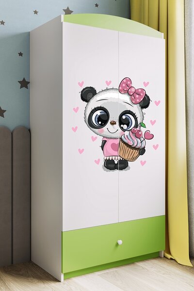 Kocot kids Detská šatníková skriňa BABYDREAMS Panda zelená