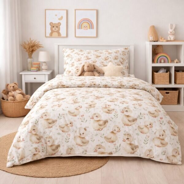 Mušelínové obliečky Kačičky TiaHome - Detský set 130x90cm + 65x45cm