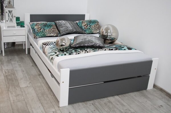 Maxi-Drew Manželská posteľ LEA SONOMA (sivá) aj v rozmere 160x200 s roštom - 200 x 90 cm + rošt