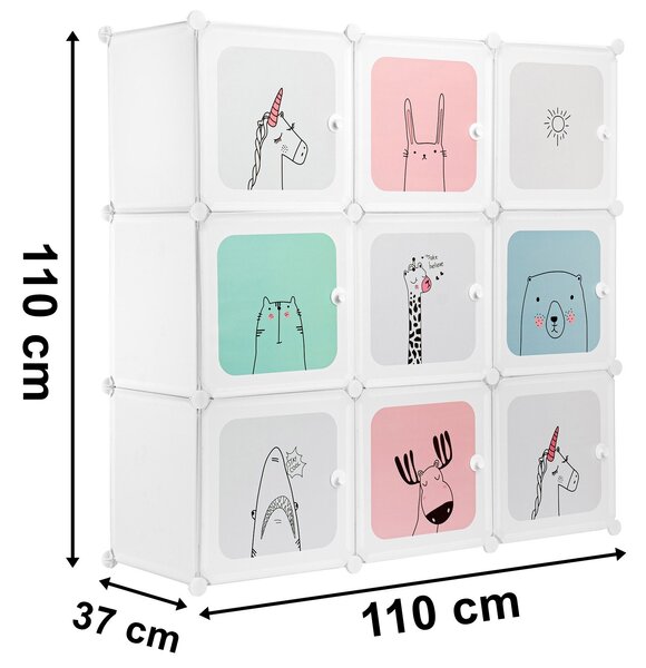 TZB Detský modulárny regál Esla 110 cm biely/farebný