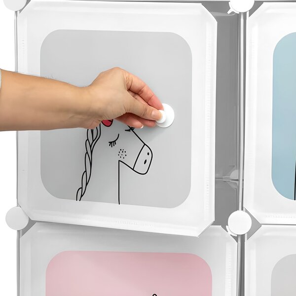 TZB Detský modulárny regál Esla 110 cm biely/farebný