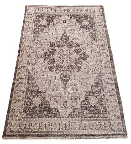 HU Antracitový orientálny obdĺžnikový koberec BANCO NEW P1806 ANTRASIT Rozmer: 60x110 cm