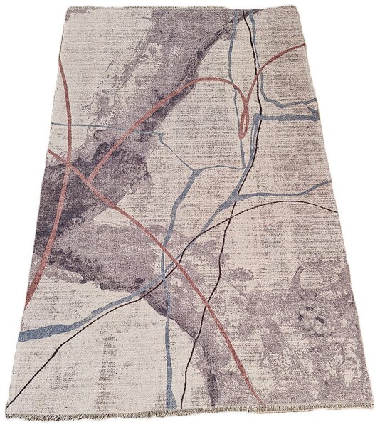 HU Krémový abstraktný obdĺžnikový koberec BANCO NEW P1826 Rozmer: 60x110 cm