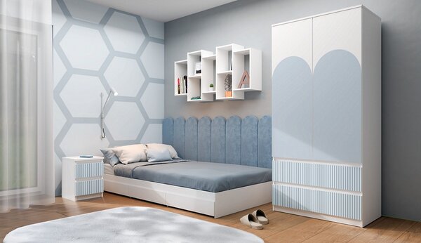 TP Living Detský nočný stolík MALWA M2 ARTESO bielo-modrý