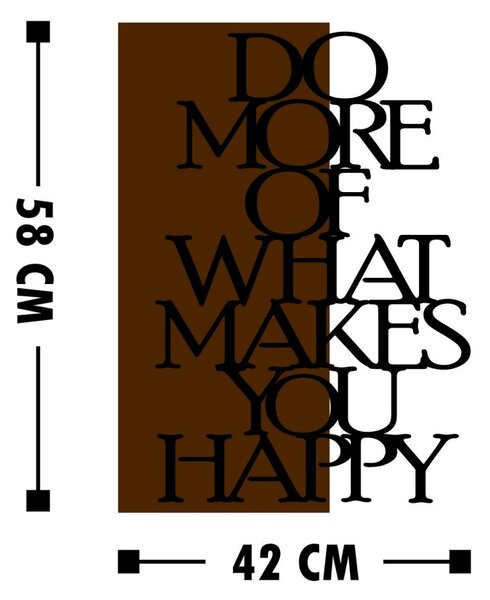 Wallity Nástenná drevená dekorácia HAPPY hnedá/čierna