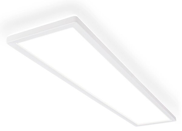 Briloner LED stropné svietidlo Tava A, 98x20 cm, plast, biela, Biela / opálová, Obývacia izba / jedáleň, Plast, Moderný, Stropné svetlo