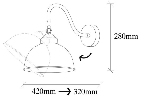 Opviq Nástenná lampa Saglam II čierna
