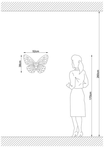 Opviq Nástenná lampa Shadows Butterfly čierna