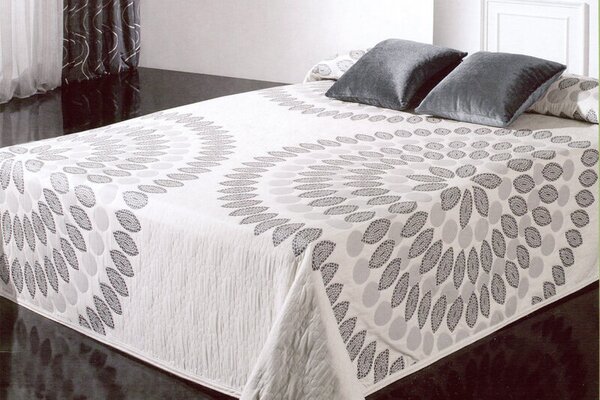 EUROFIRANY Prikrívka 220 cm x 240 cm oceľ 100 % polyester