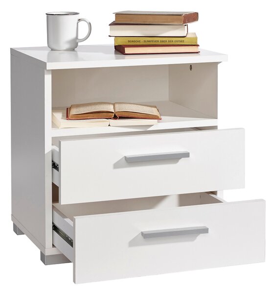 NOČNÝ STOLÍK, biela, 45/47/35 cm Carryhome - Spálňové sety