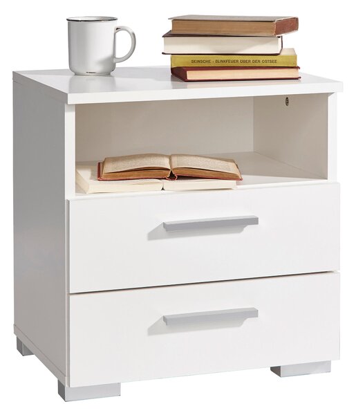 NOČNÝ STOLÍK, biela, 45/47/35 cm Carryhome - Spálňové sety