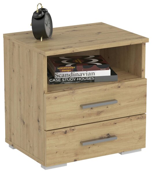 NOČNÝ STOLÍK, dub artisan, 45/47/35 cm Carryhome - Spálňové sety