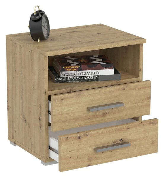 NOČNÝ STOLÍK, dub artisan, 45/47/35 cm Carryhome - Spálňové sety